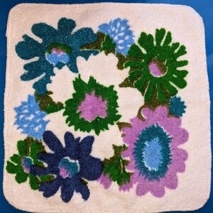 Martex Vintage Purple, Blue, & Green Floral Wash Cloths X2
